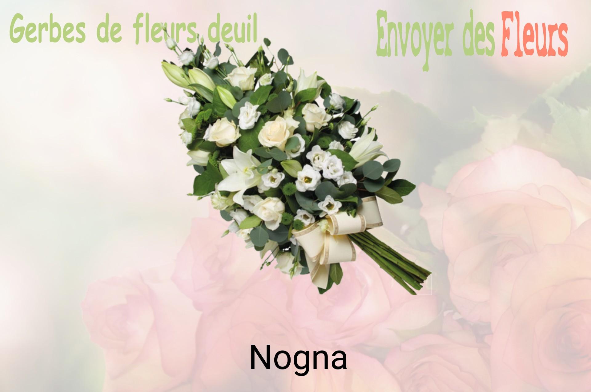 Gerbe de fleurs de deuil livrée à Nogna